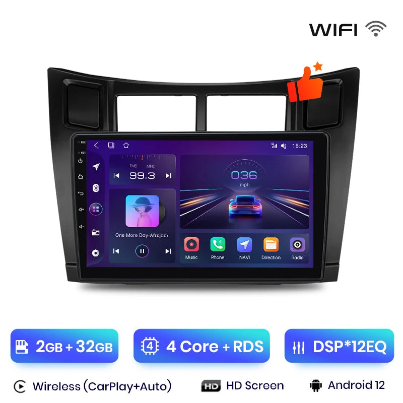 CarPlay Toyota Yaris 2005 à 2012 – Écran HD tactile sans fil