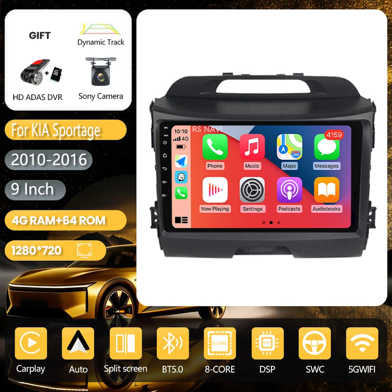 Autoradio CarPlay Kia Sportage 3 (2010-2016) – Écran 9 pouces, jusqu'à 16 Go + 256 Go, vue 19