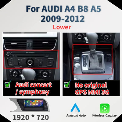 Becquet Voiture Autoradio Audi A4 B8 A5, Écran Tactile 8,9'' CarPlay