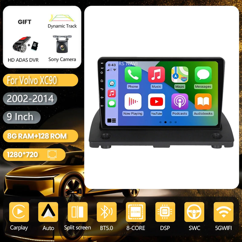 Autoradio CarPlay Volvo XC90 (2002-2014) – Écran 9 pouces, jusqu'à 16 Go + 256 Go, vue 34
