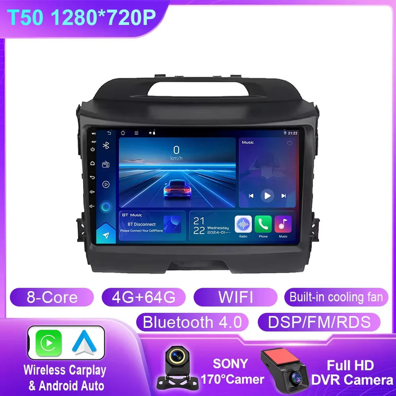 Autoradio CarPlay Kia Sportage 3 SL (2010-2016) – Écran QLED 9 pouces, jusqu'à 12 Go + 256 Go, vue 20