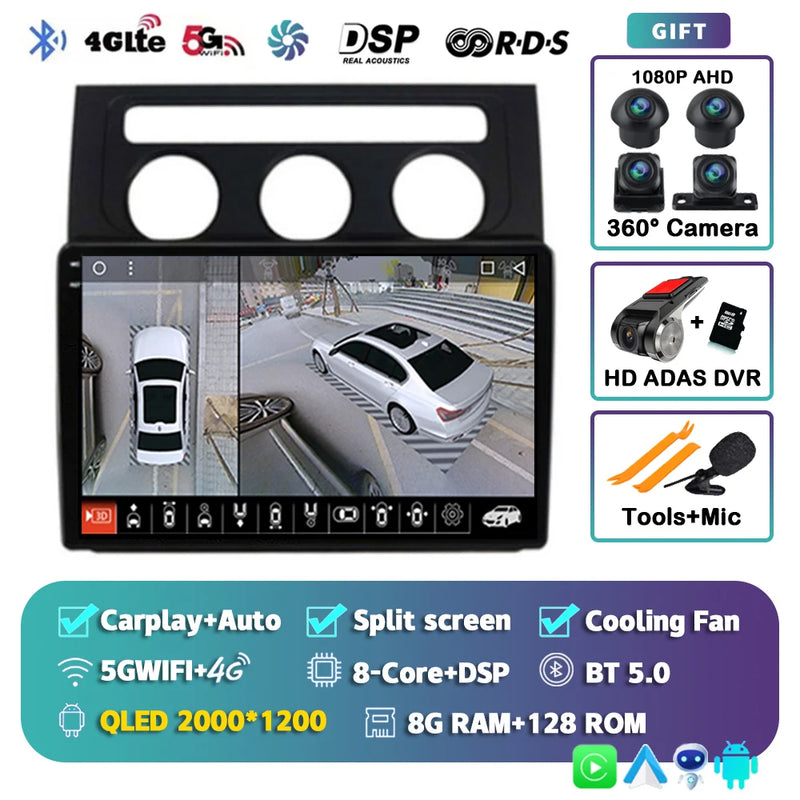 Autoradio CarPlay Volkswagen Touran 1 (2003-2010) – Écran 2K 9 pouces, Android 16, vue 22