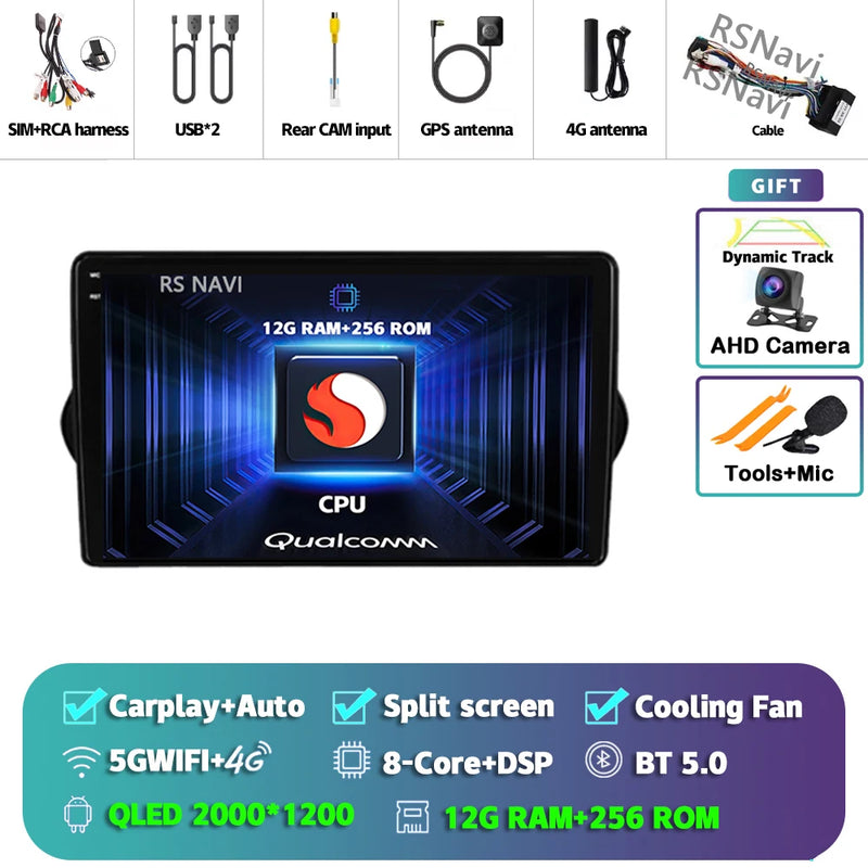 Autoradio CarPlay Fiat Tipo, Egea et Dodge Neon (2015-2018) – Écran QLED, jusqu'à 16 Go + 512 Go, vue 25
