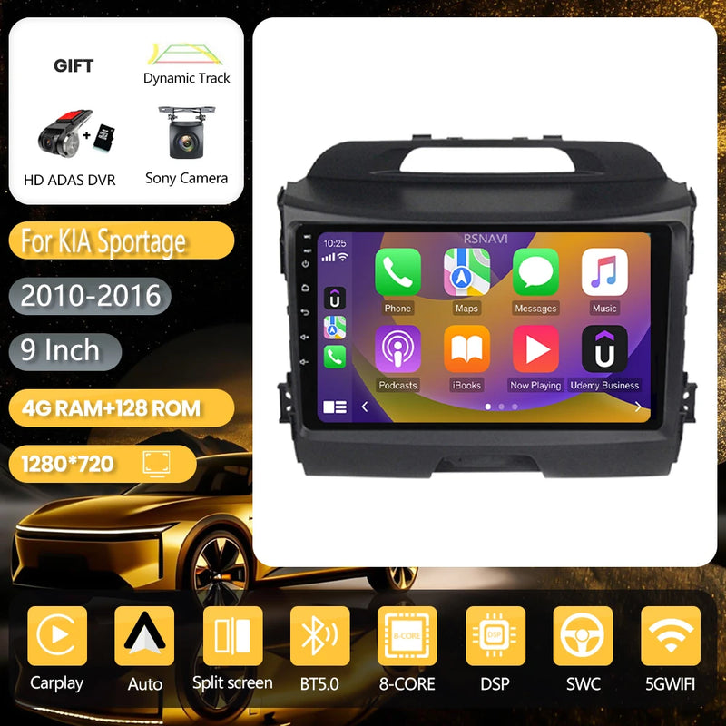 Autoradio CarPlay Kia Sportage 3 (2010-2016) – Écran 9 pouces, jusqu'à 16 Go + 256 Go, vue 11