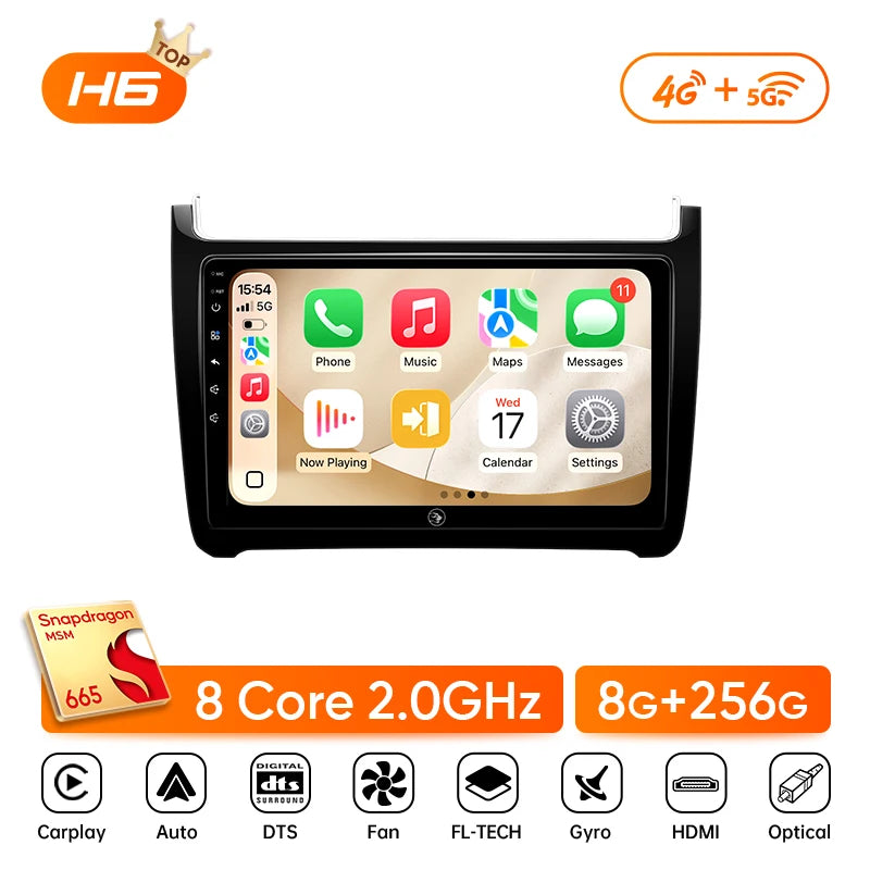 Autoradio CarPlay Volkswagen Polo 5 (2008-2020) – Écran 9 pouces, sans fil, jusqu'à 8 Go + 256 Go, vue 30