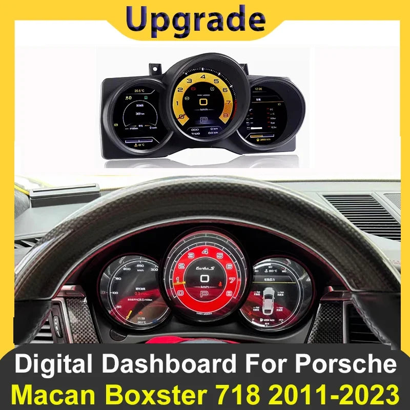 Accessoire Porsche Macan vue de face, cockpit numérique installé