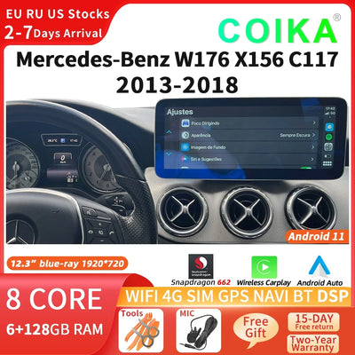 Autoradio Android 12,3'' pour Mercedes Classe A, CLA, GLA