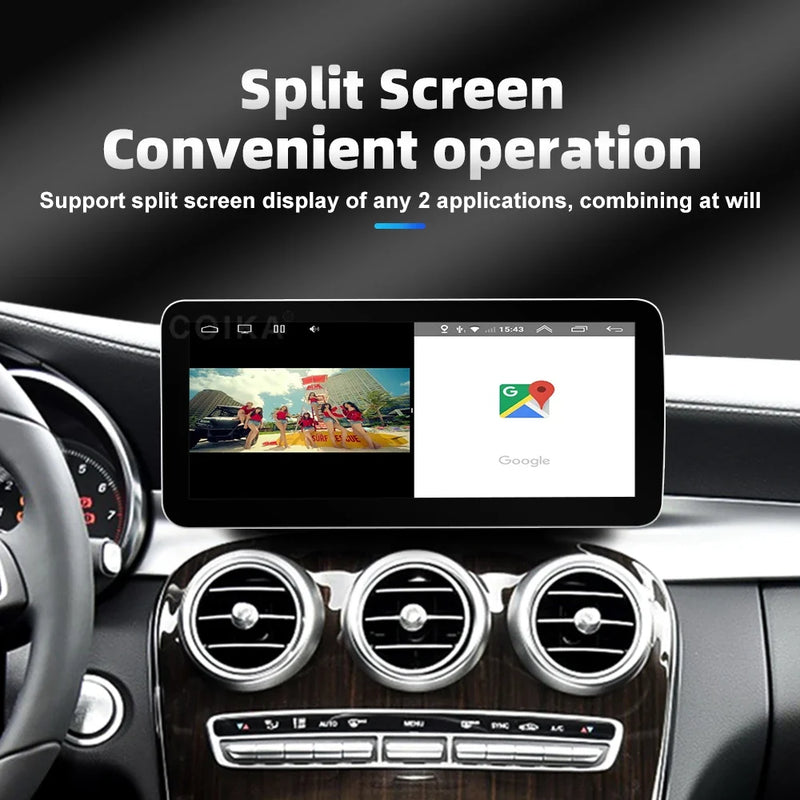Autoradio CarPlay Mercedes Classe A W176, CLA C117, GLA X156 (2013-2018) – Écran 12,3 pouces, 4G, vue 4