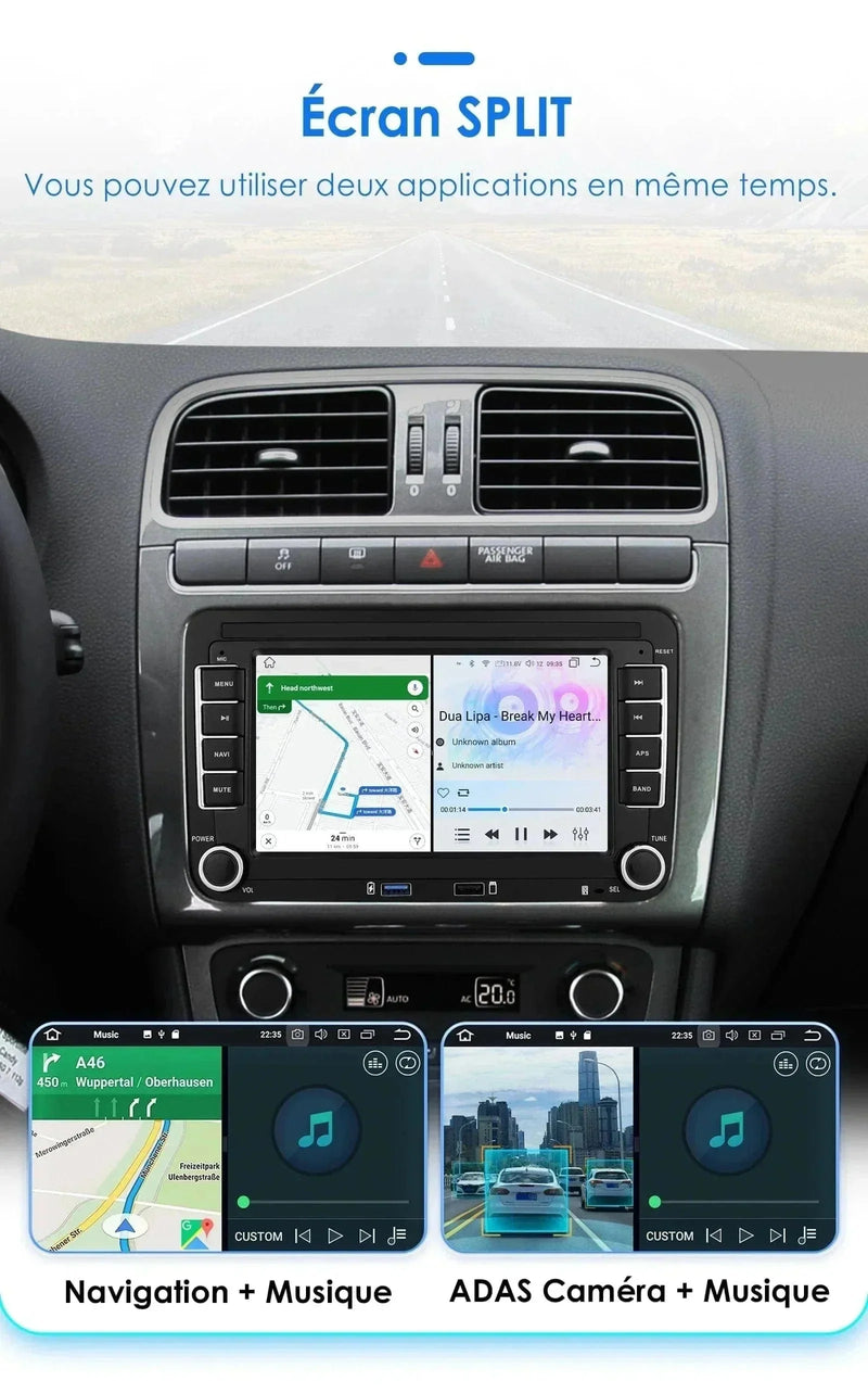 Autoradio CarPlay Volkswagen Passat B6 B7 CC (2005-2013) – Écran 7 pouces, Android 10, vue 12