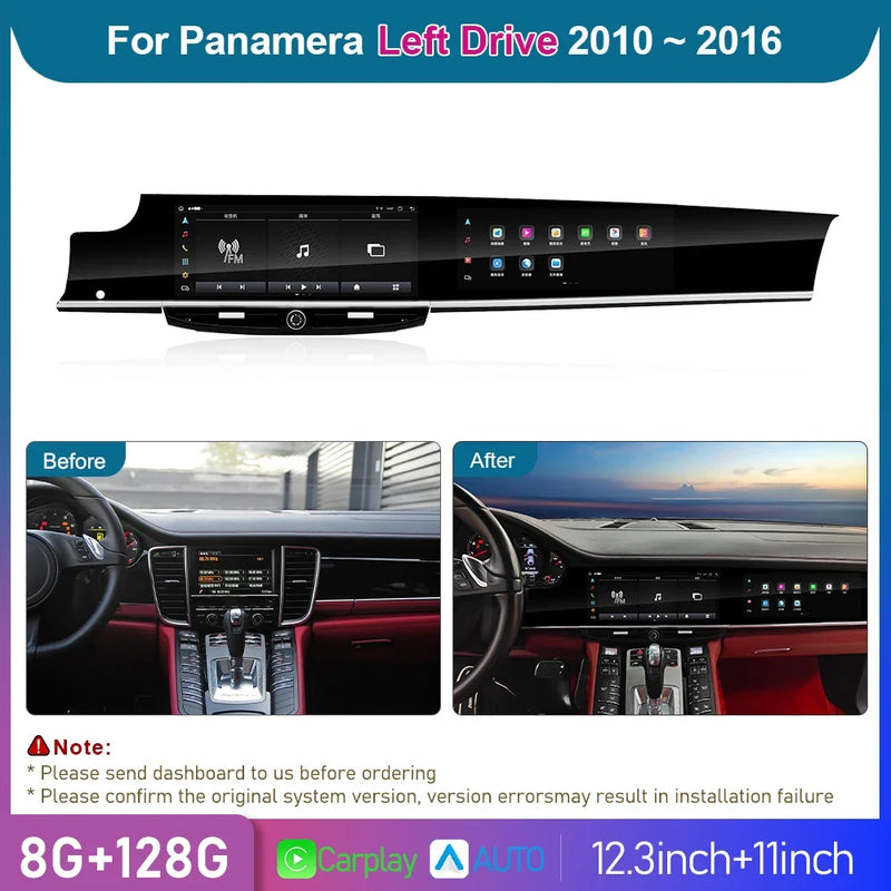 Autoradio CarPlay Porsche Panamera 970 (2010-2016) – Double Écran 12,3 + 11 Pouces, 8 Go / 128 Go, vue 20