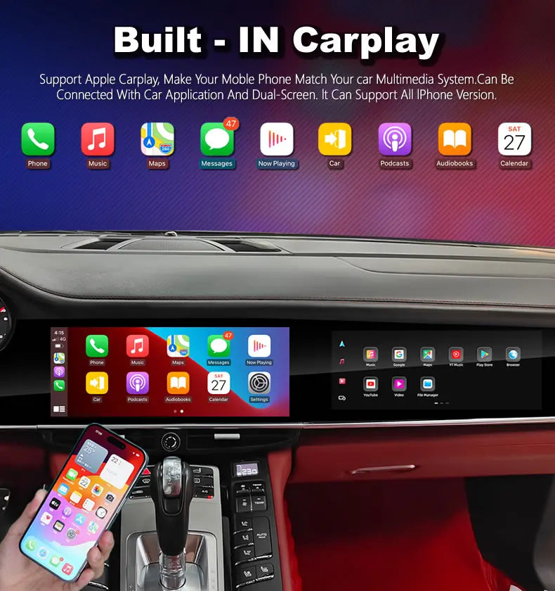 Autoradio CarPlay Porsche Panamera 970 (2010-2016) – Double Écran 12,3 + 11 Pouces, 8 Go / 128 Go, vue 13