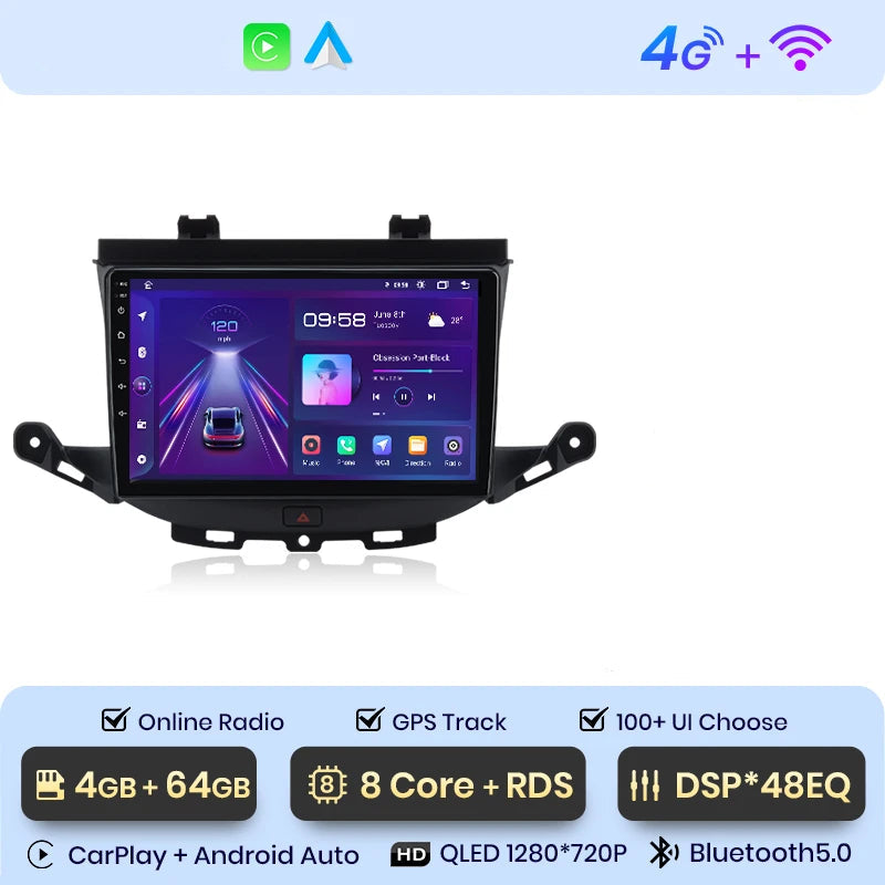 Autoradio Android Opel Astra K QLED 9 pouces DSP 48EQ