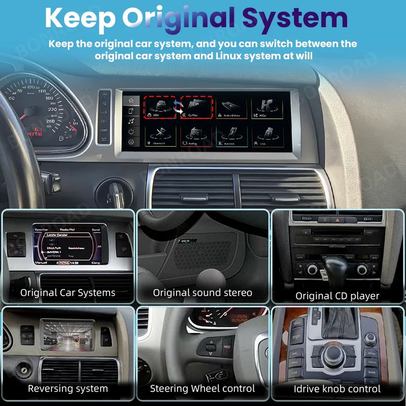 Autoradio CarPlay Audi Q7 4L (2005-2015) – Écran 10,25 pouces, Linux, MMI 2G ou 3G, vue 6