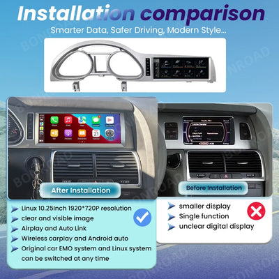 Autoradio pour Audi Q7 4L 2005-2015, Écran 10,25 Pouces, CarPlay