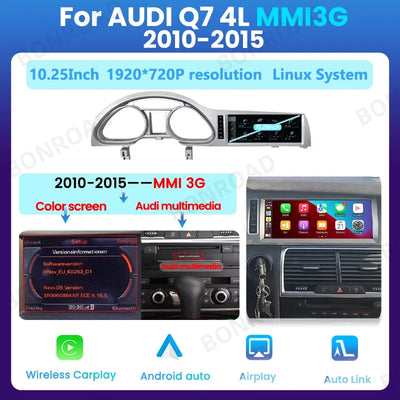 Autoradio pour Audi Q7 4L 2005-2015, Écran 10,25 Pouces, CarPlay