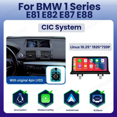 Autoradio Tactile 10,25 pouces CarPlay pour BMW Série 1 E8x