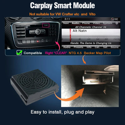 Module Autoradio CarPlay Android Auto pour Mercedes NTG4.5