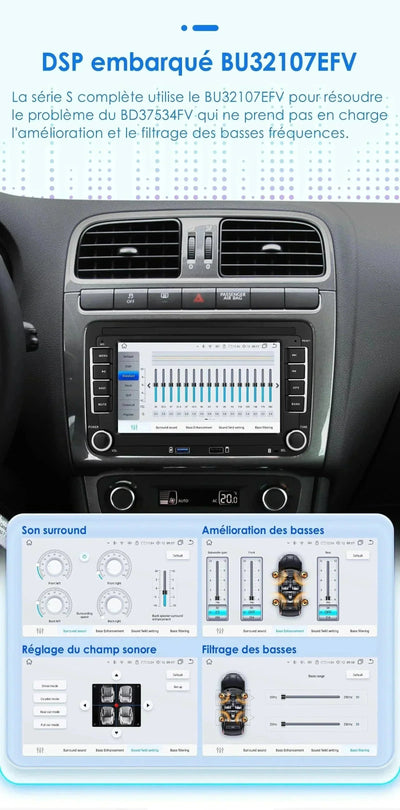 Autoradio CarPlay Android Auto pour VW Amarok 2010-2013
