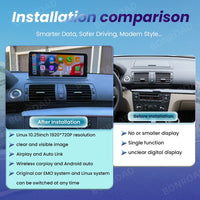 Autoradio CarPlay BMW Série 1 E81 E82 E87 E88 – Écran 10,25 ou 12,3 pouces, CCC et CIC, vue 3