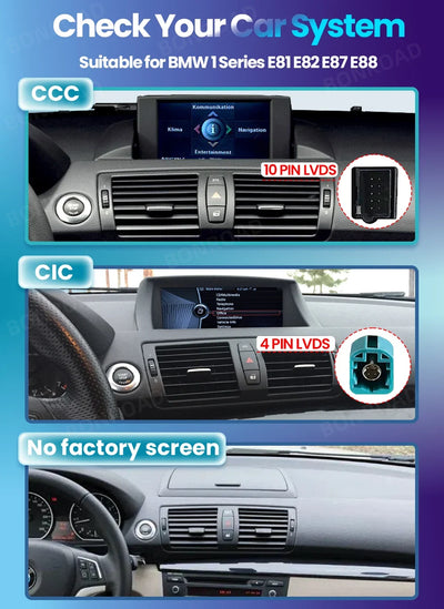 Autoradio CarPlay pour BMW Série 1 E81 E87