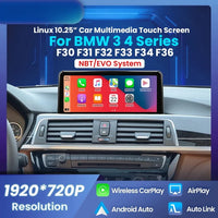 Autoradio CarPlay BMW Série 3 et 4 F30 F31 F32 F33 F34 F36 – Écran 10,25 pouces, NBT ou EVO