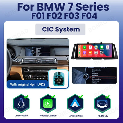BMW Série 7 F01 F02 Autoradio CarPlay Écran Tactile