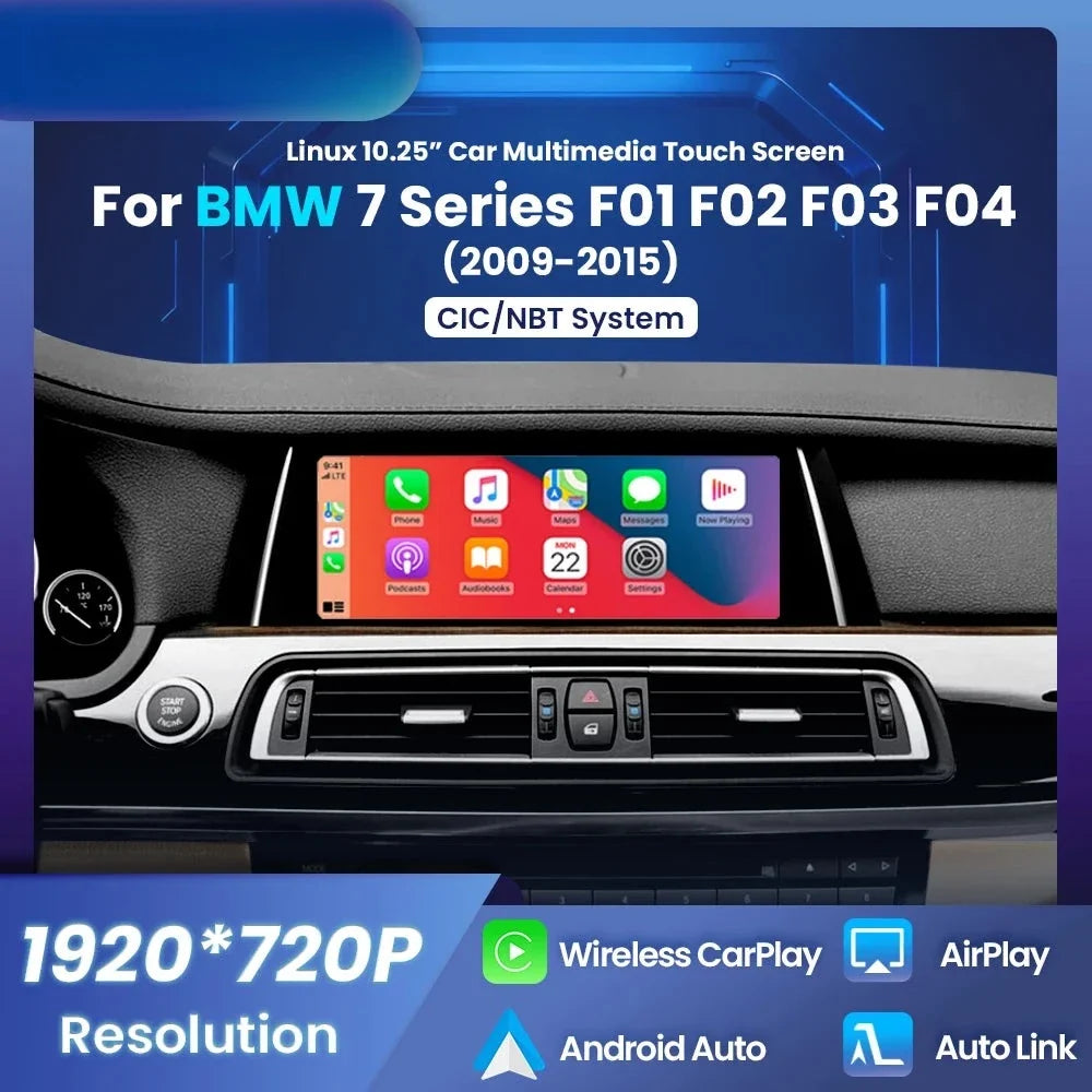 BMW Série 7 F01 F02 Autoradio CarPlay Écran Tactile