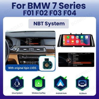 BMW Série 7 F01 F02 Autoradio CarPlay Écran Tactile
