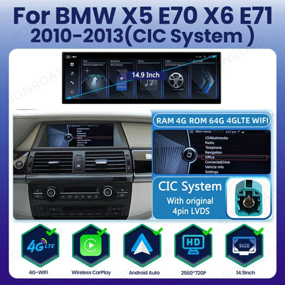 Autoradio CarPlay pour BMW X5 E70 et X6 E71