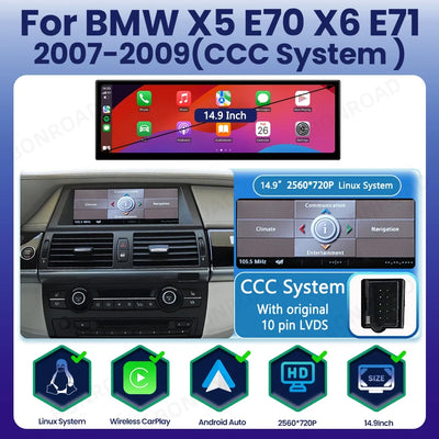 Autoradio CarPlay pour BMW X5 E70 et X6 E71