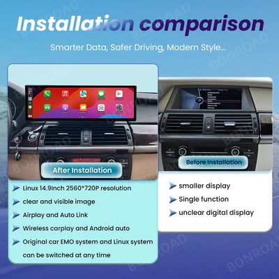 Autoradio CarPlay pour BMW X5 E70 et X6 E71