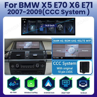 Autoradio CarPlay pour BMW X5 E70 et X6 E71