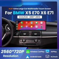 Autoradio CarPlay BMW X5 E70 X6 E71 (2007-2013) – Écran 14,9 Pouces, Android ou Linux