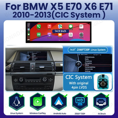 Autoradio CarPlay pour BMW X5 E70 et X6 E71