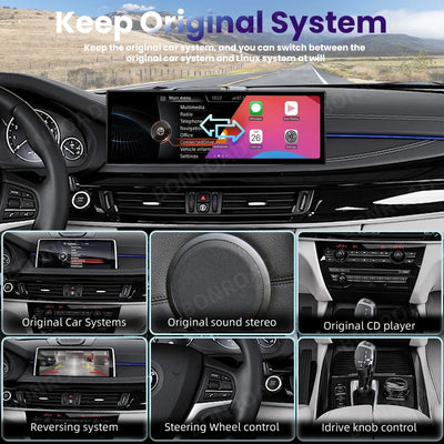 Autoradio CarPlay pour BMW X5 F15 et X6 F16, 14,9 Pouces