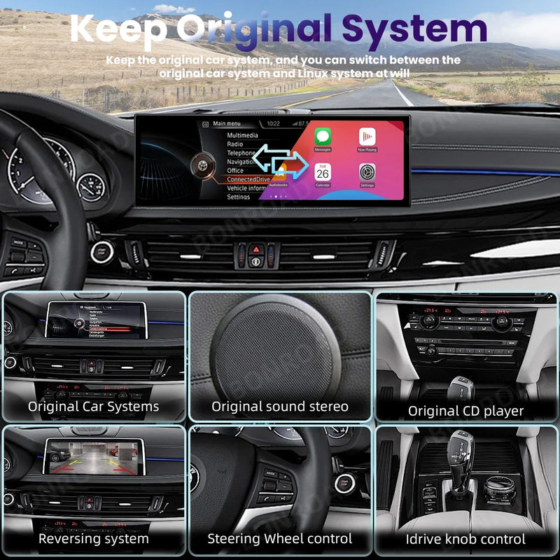 Autoradio CarPlay BMW X5 F15 X6 F16 – Écran 14,9 pouces, NBT ou NBT EVO, vue 5