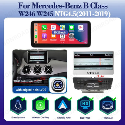 Autoradio CarPlay pour Mercedes-Benz Classe B W245 W246, Écran Tactile