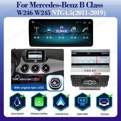 Autoradio CarPlay pour Mercedes-Benz Classe B W245 W246, Écran Tactile