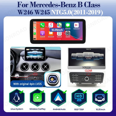 Autoradio CarPlay pour Mercedes-Benz Classe B W245 W246, Écran Tactile