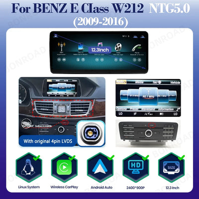 Autoradio CarPlay Mercedes Classe E W212 Écran Tactile Multimédia