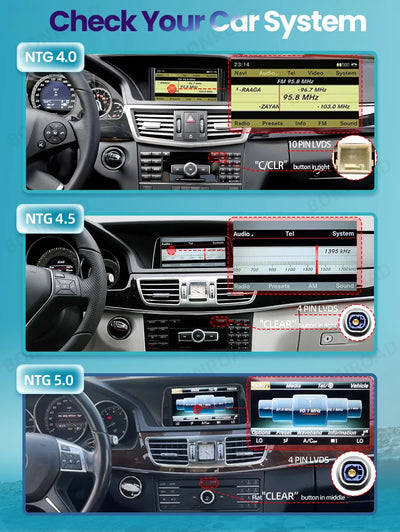 Autoradio CarPlay Mercedes Classe E W212 Écran Tactile Multimédia