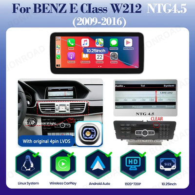 Autoradio CarPlay Mercedes Classe E W212 Écran Tactile Multimédia