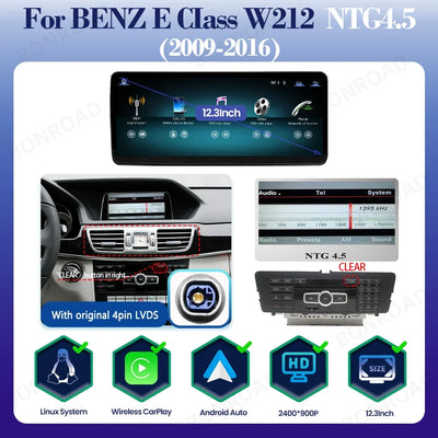 Autoradio CarPlay Mercedes Classe E W212 Écran Tactile Multimédia