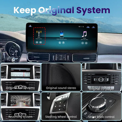 Autoradio CarPlay 12.3 pouces pour Mercedes ML GL GLS GLE