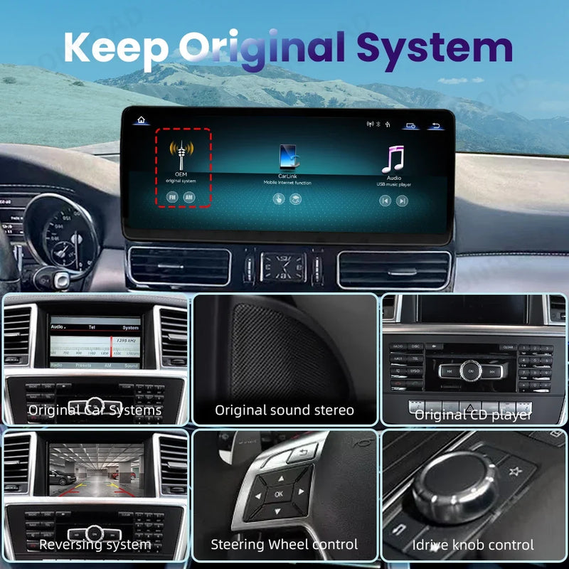 Autoradio CarPlay Mercedes ML GL GLE GLS (W166, X166) – Écran 12,3 pouces, vue 5