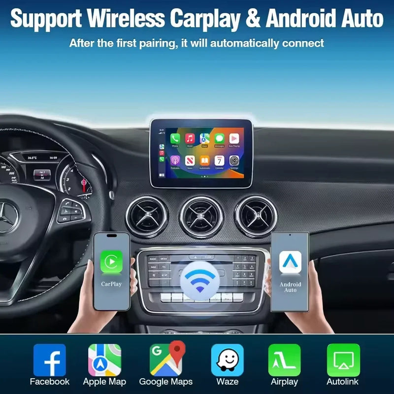 Décodeur CarPlay Mercedes GLK vue de face, module installé
