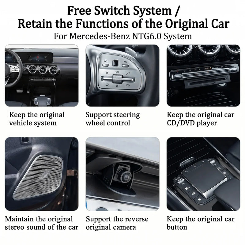 Boîtier CarPlay Mercedes MBUX NTG 6.0 (2019-2022) – CarPlay sans fil, écran d'origine, vue 5