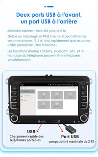 Autoradio CarPlay Volkswagen Touran (2003-2012) – Écran 7 pouces, 2 Go / 32 Go, vue 7