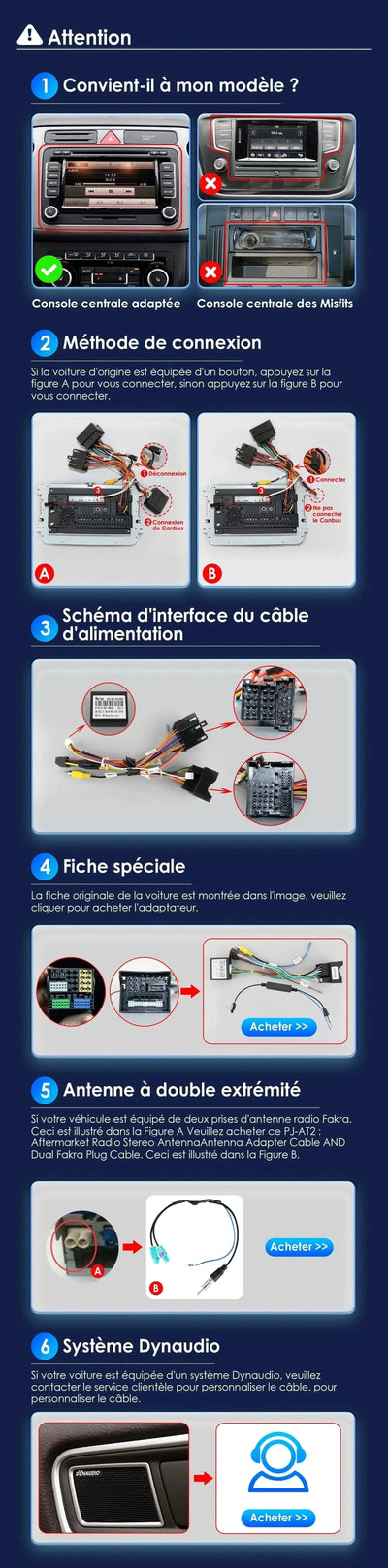 Autoradio Android Auto Apple CarPlay pour Volkswagen Touran 2003-2012