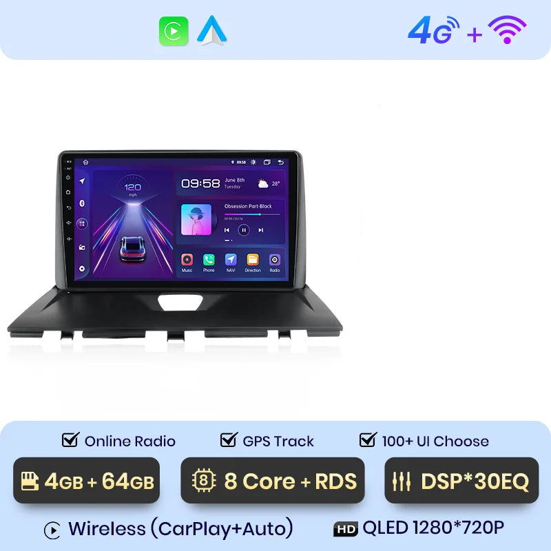 Autoradio GPS Peugeot Expert écran QLED Android CarPlay 4G